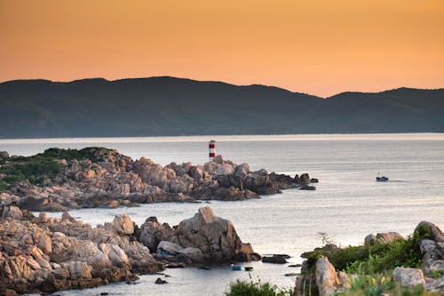 Lighthouse With Mountain Background