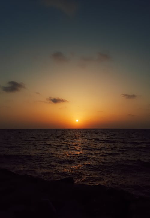Δωρεάν στοκ φωτογραφιών με δύση του ηλίου, θάλασσα, καθαρός ουρανός