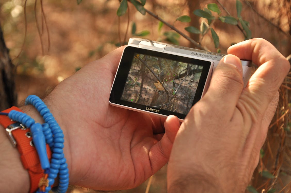 gratis Zilverkleurige Samsung Camera Voor Richten En Schieten Stockfoto