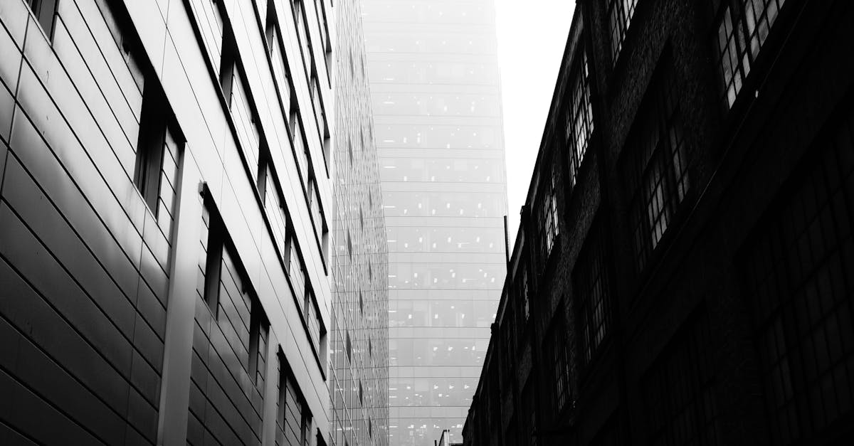Concrete Buildings Grayscale Photography