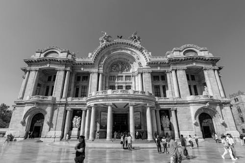 คลังภาพถ่ายฟรี ของ palacio de bellas artes, การท่องเที่ยว, ขาวดำ