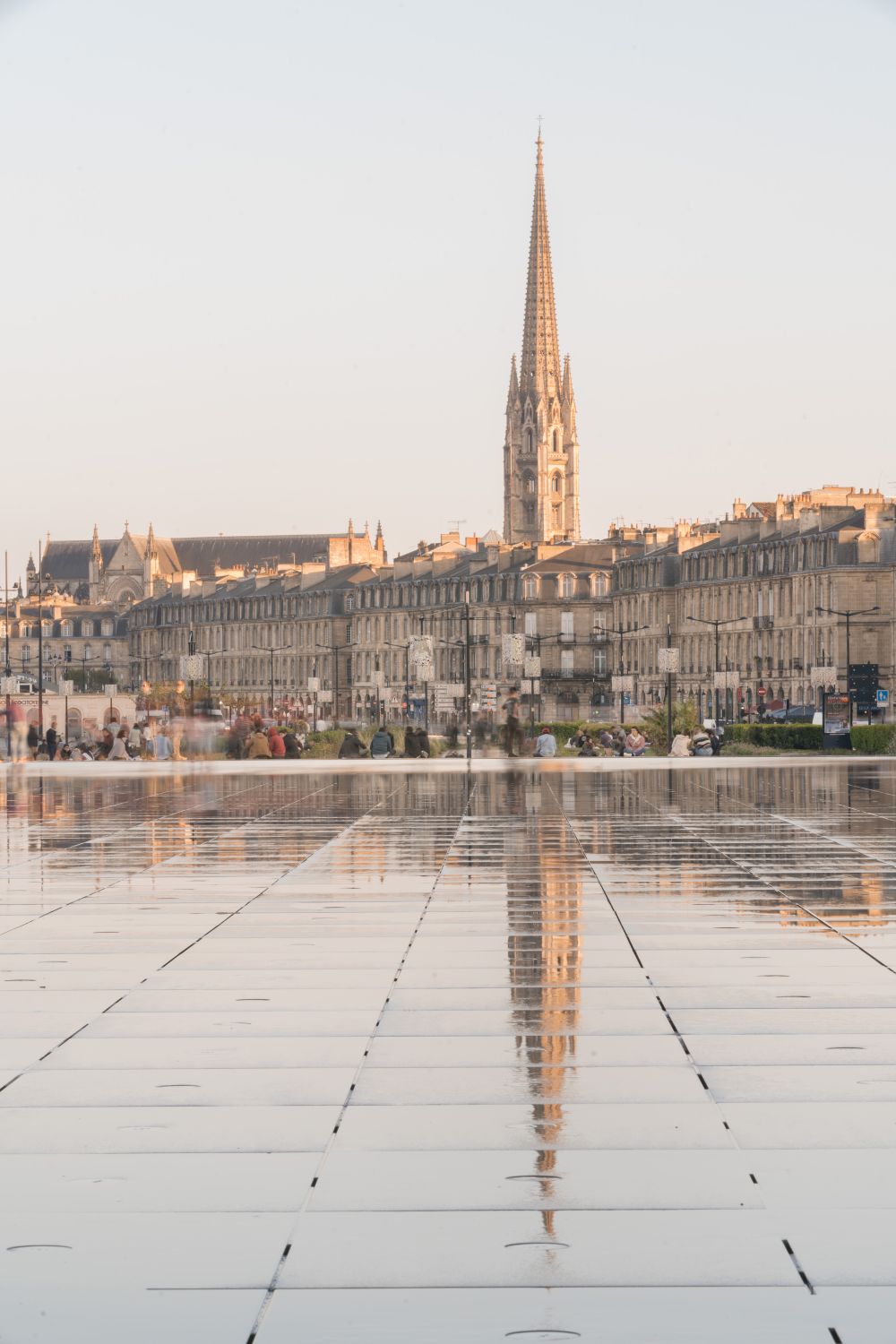Bordeaux, France cityscape reflected in water
