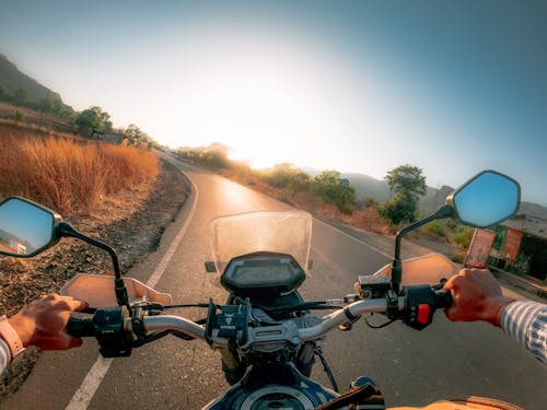 bike riding on a road 