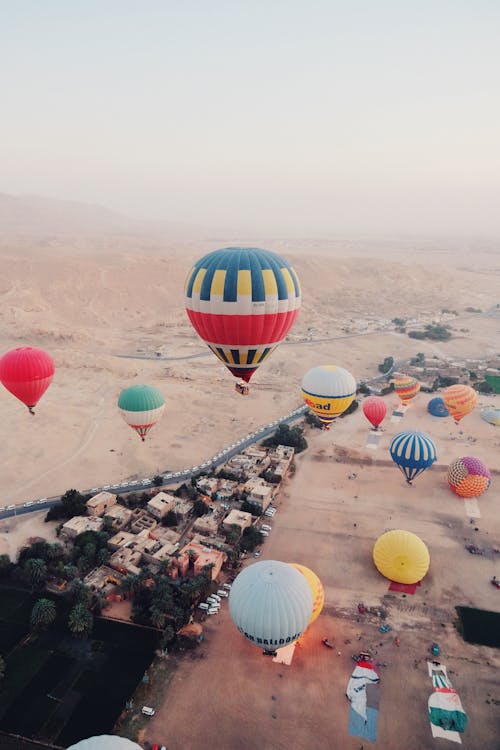 Ingyenes stockfotó Egyiptom, függőleges lövés, hőlégballonok témában