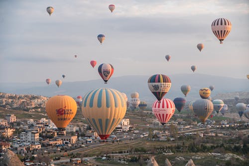 Immagine gratuita di baloons ad aria calda, cappadocia, cielo