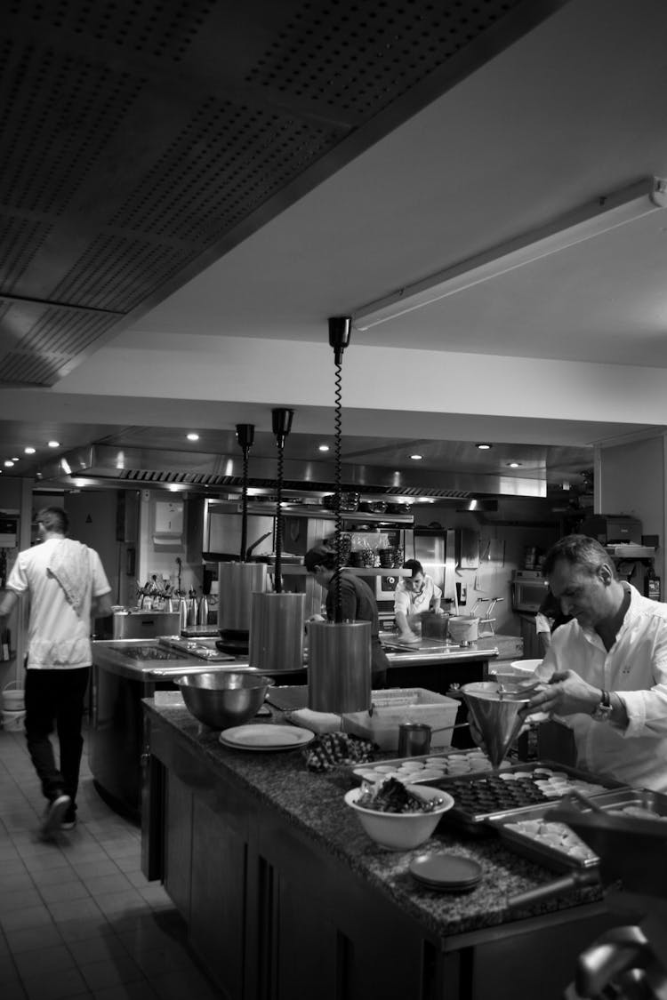 Commercial Kitchen In A Restaurant 