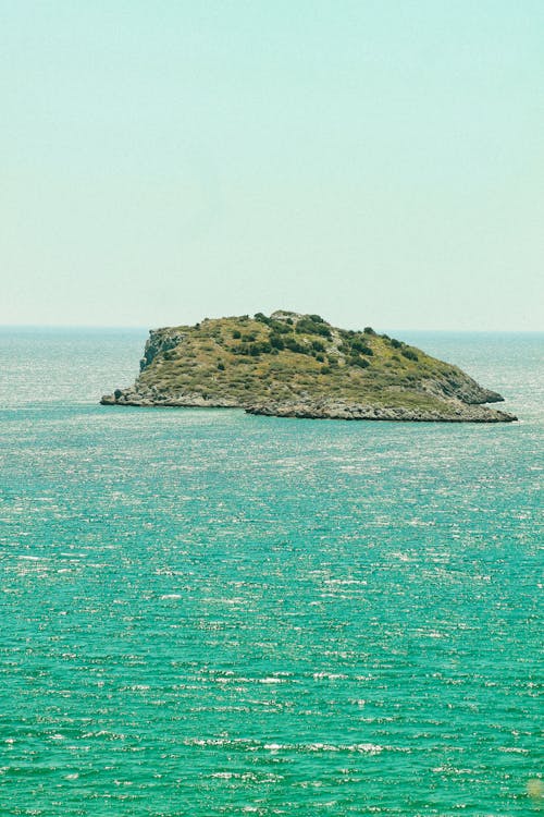 A small island in the middle of the ocean