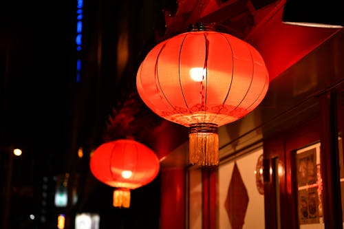 Shallow Focus Photo Of Red Lantern