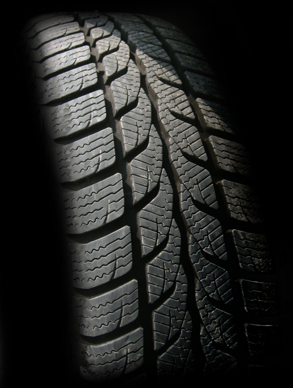 Close-up of tire tread at a San Antonio tire shop