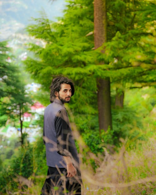 Free Brunette Man in Forest Stock Photo