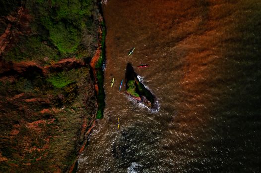 sandstone cliffs kayak