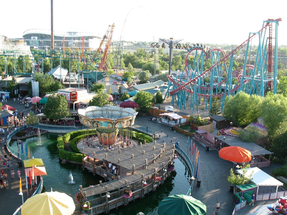 Free stock photo of rollercoaster, six flags, view from ferris wheel Stock Photo