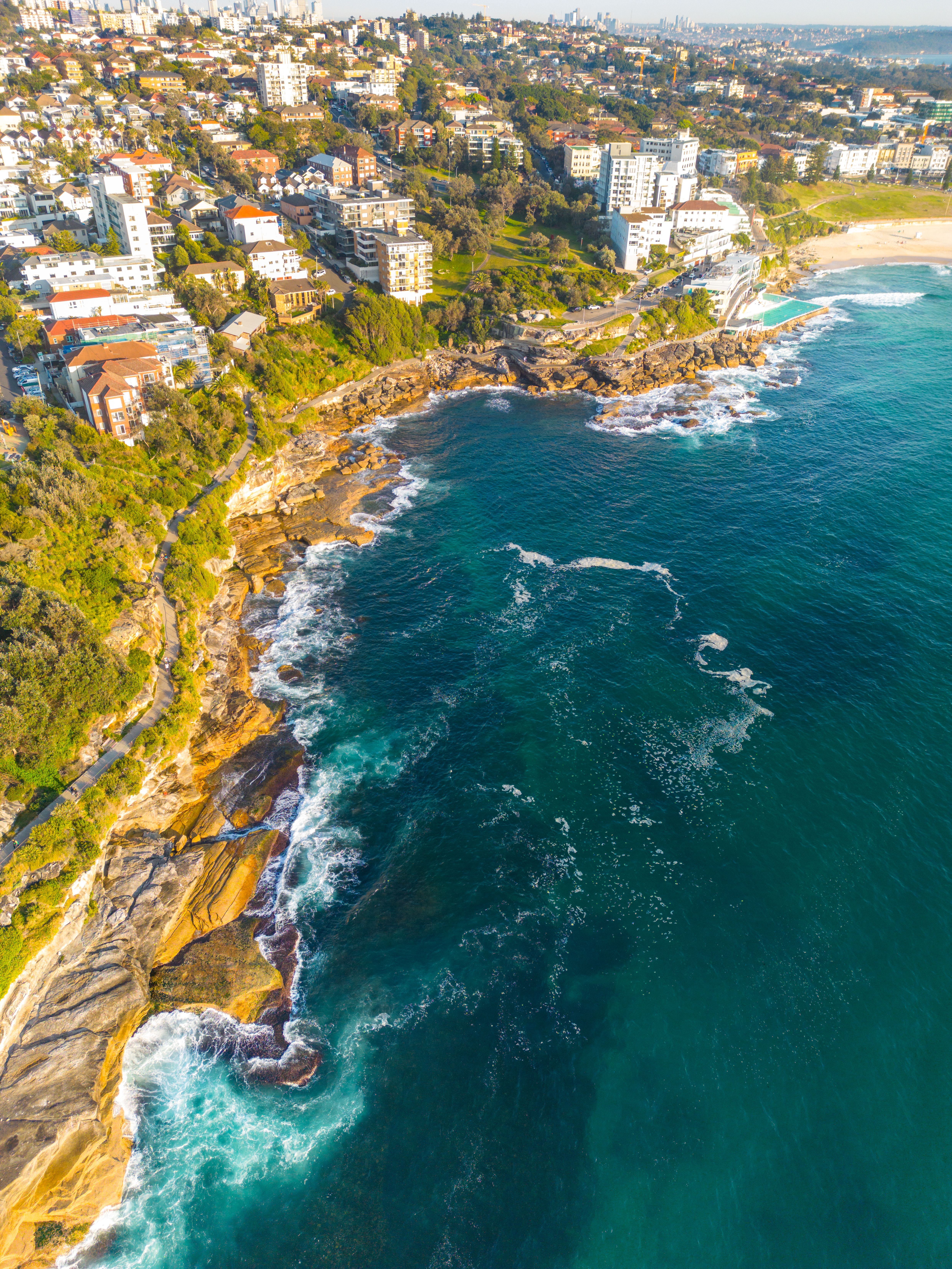 High angle view of Sydney's coast and city, Sydney Eastern Suburbs