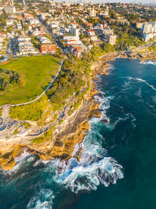 Birds Eye View of Marks Park on the Coast of the Sea