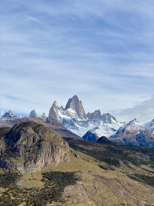 The view of the mountains in torres del paine, patagonia