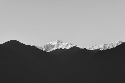 Free Black and white photo of mountains in the distance Stock Photo