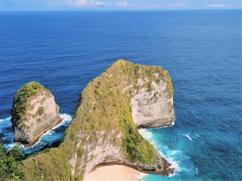 kelingking海滩, 印尼, 岩石形成 的 免费素材图片