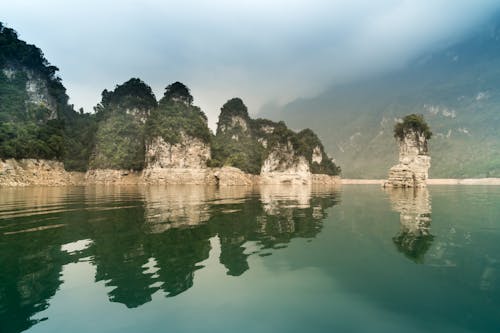 rock formation near body of water