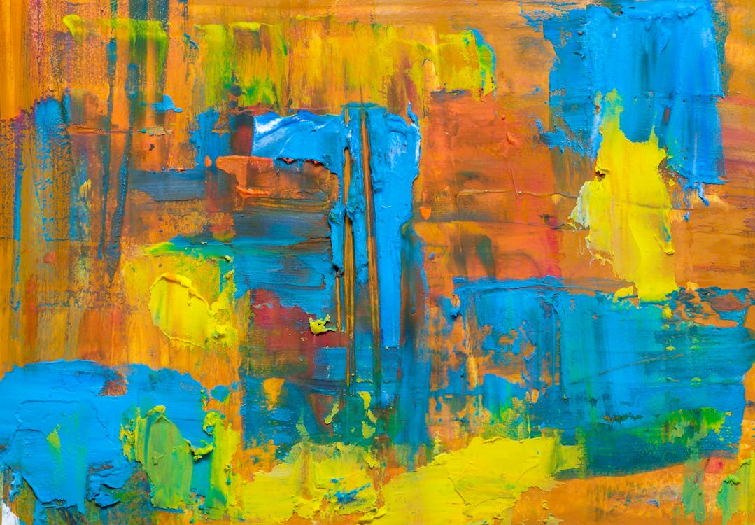 Yellow, Blue And Orange Painting