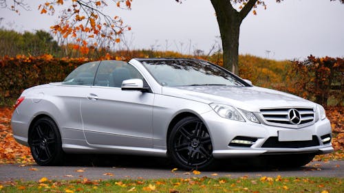 Free Mercedes Benz Silver Coupe Decappottabile Stock Photo