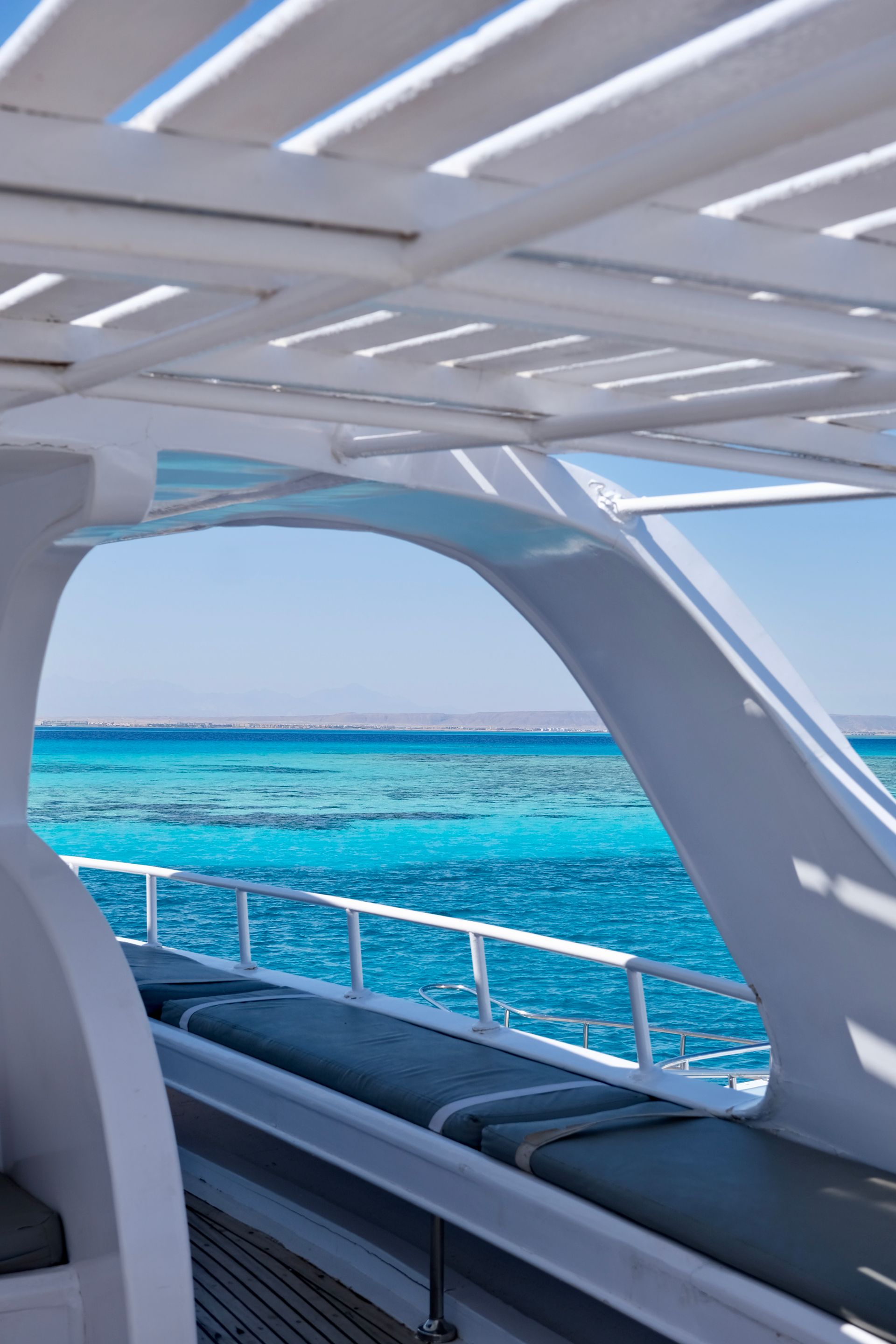 Sailing across clear Red Sea water