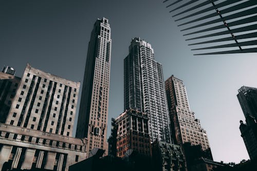 Free Low Angle Photography of High-rise Buildings Stock Photo