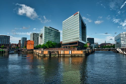 Spiegel Building by River in Hamburg