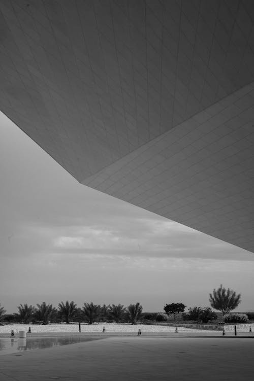 Darmowe zdjęcie z galerii z architektura, cień, czarno-białe tło