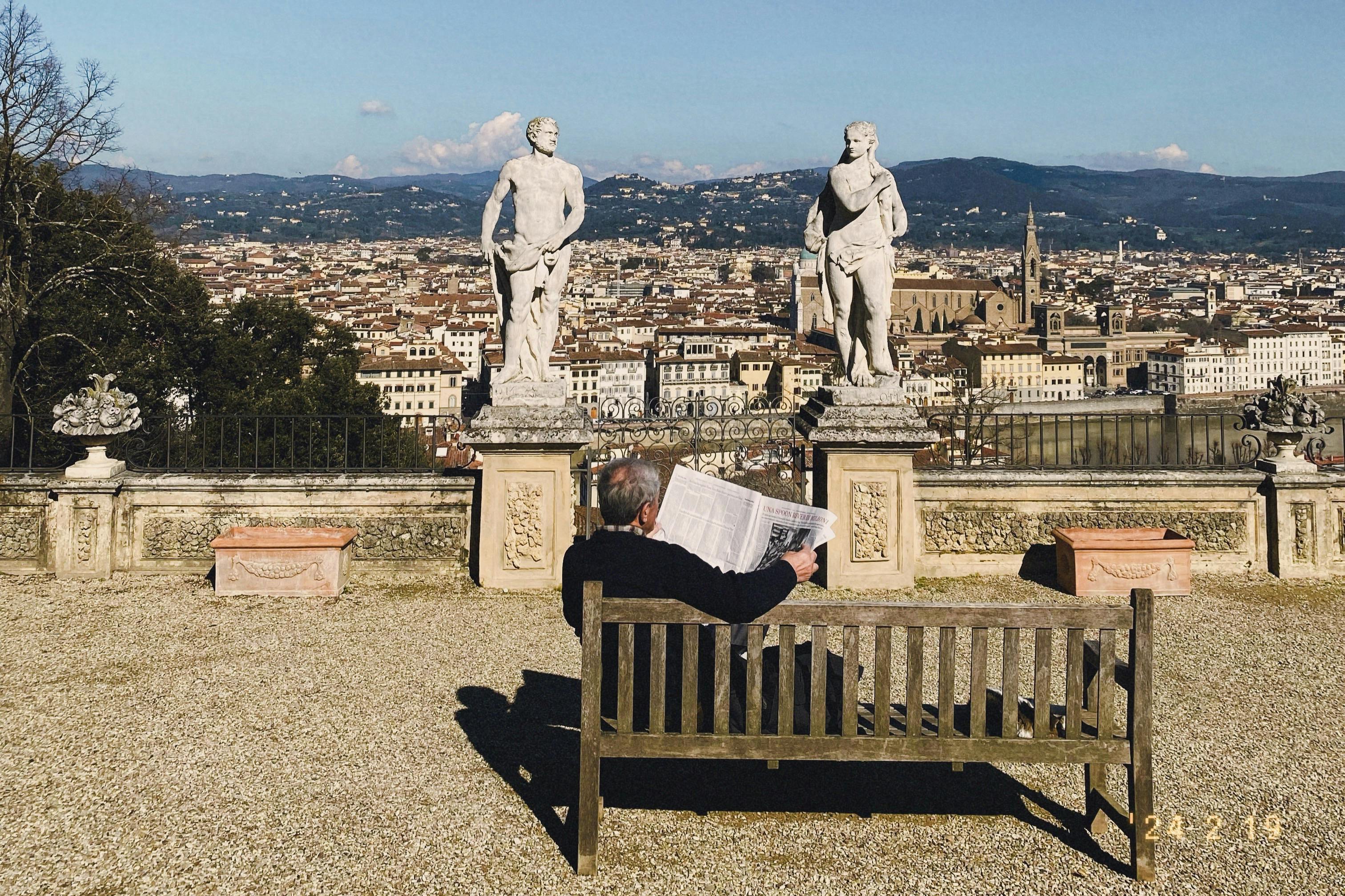 Bardini Garden's Belvedere terrace — panorama with one-tenth the crowd.