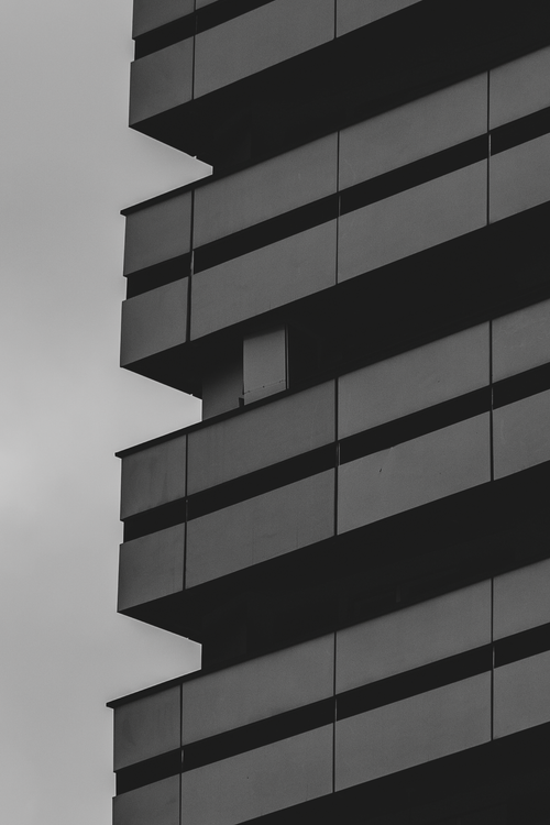 Free Monochrome view of a striking modern building facade in Tehran, Iran. Stock Photo