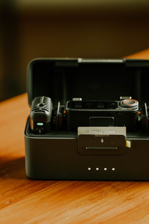 Box with Microphone on Table