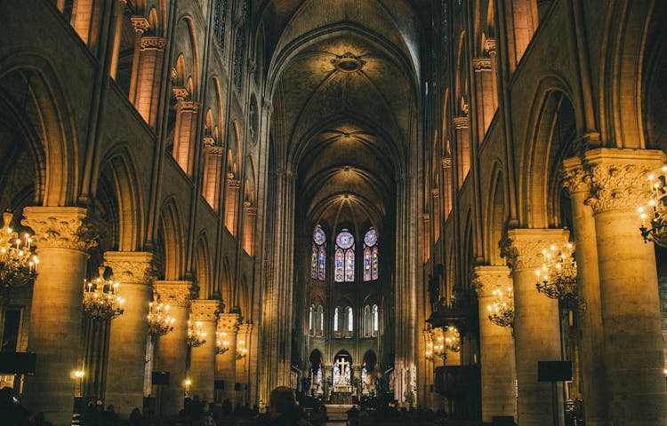 Brown Concrete Church Interior