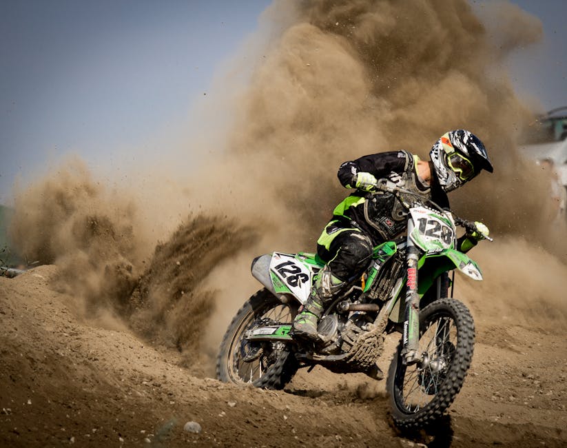 Rider Riding Green Motocross Dirt Bike · Free Stock Photo