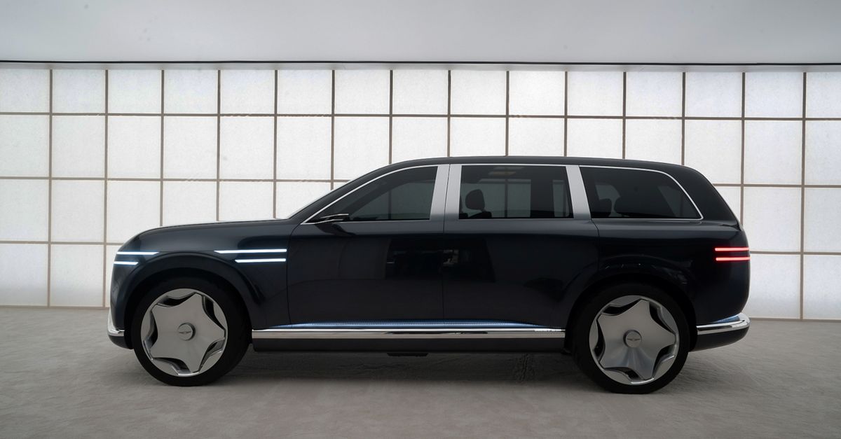 Genesis GV90 NeoLun electric SUV interior coach doors