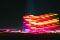 Colorful Lights over Building at Night