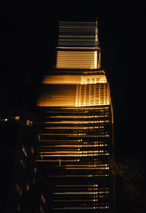 Lights over Skyscraper at Night