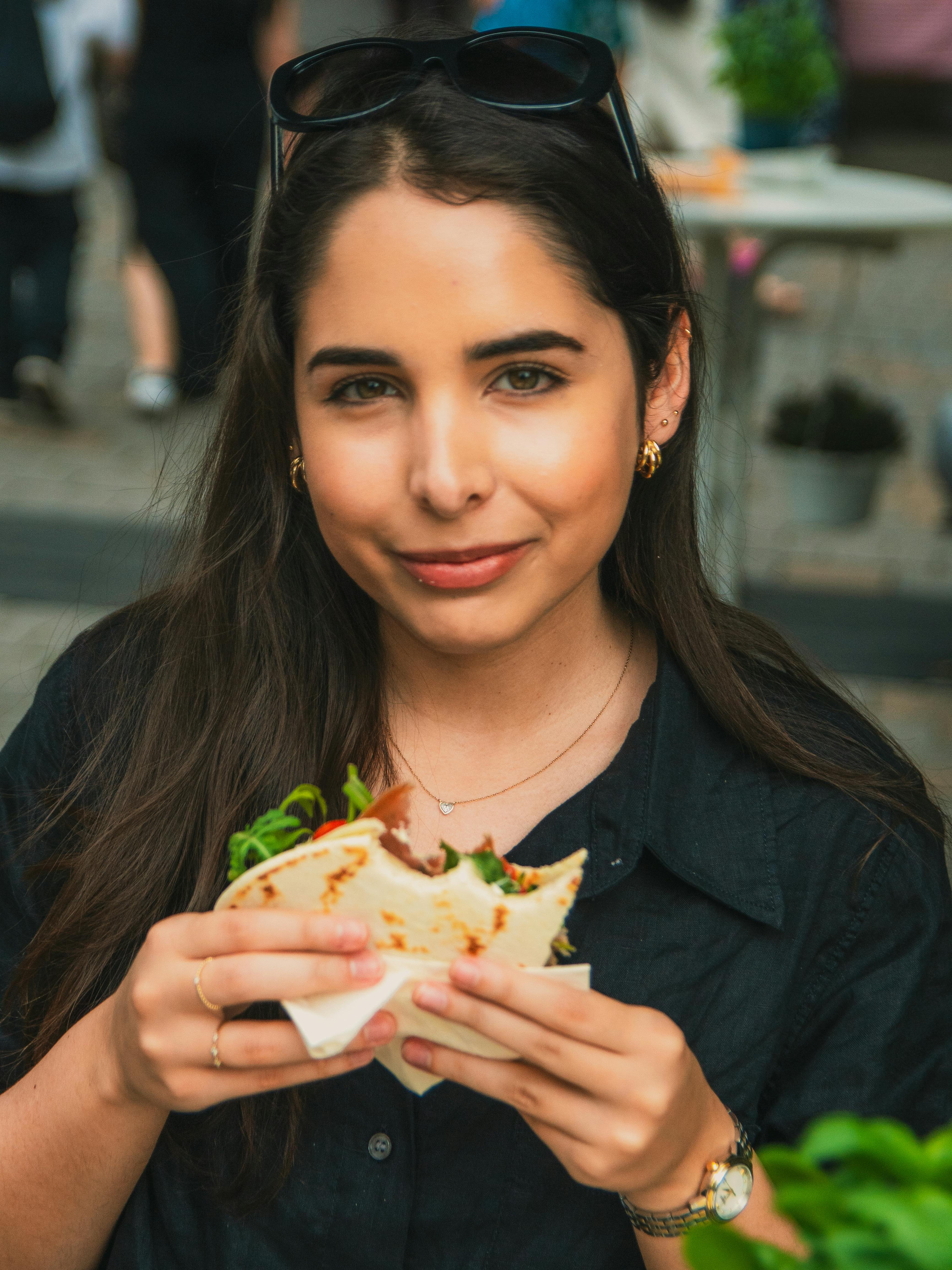 woman holding a piadina