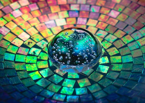 Crystal Glass On A Colorful Background
