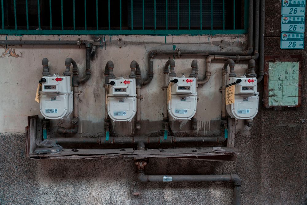 Residential gas meters and supply piping