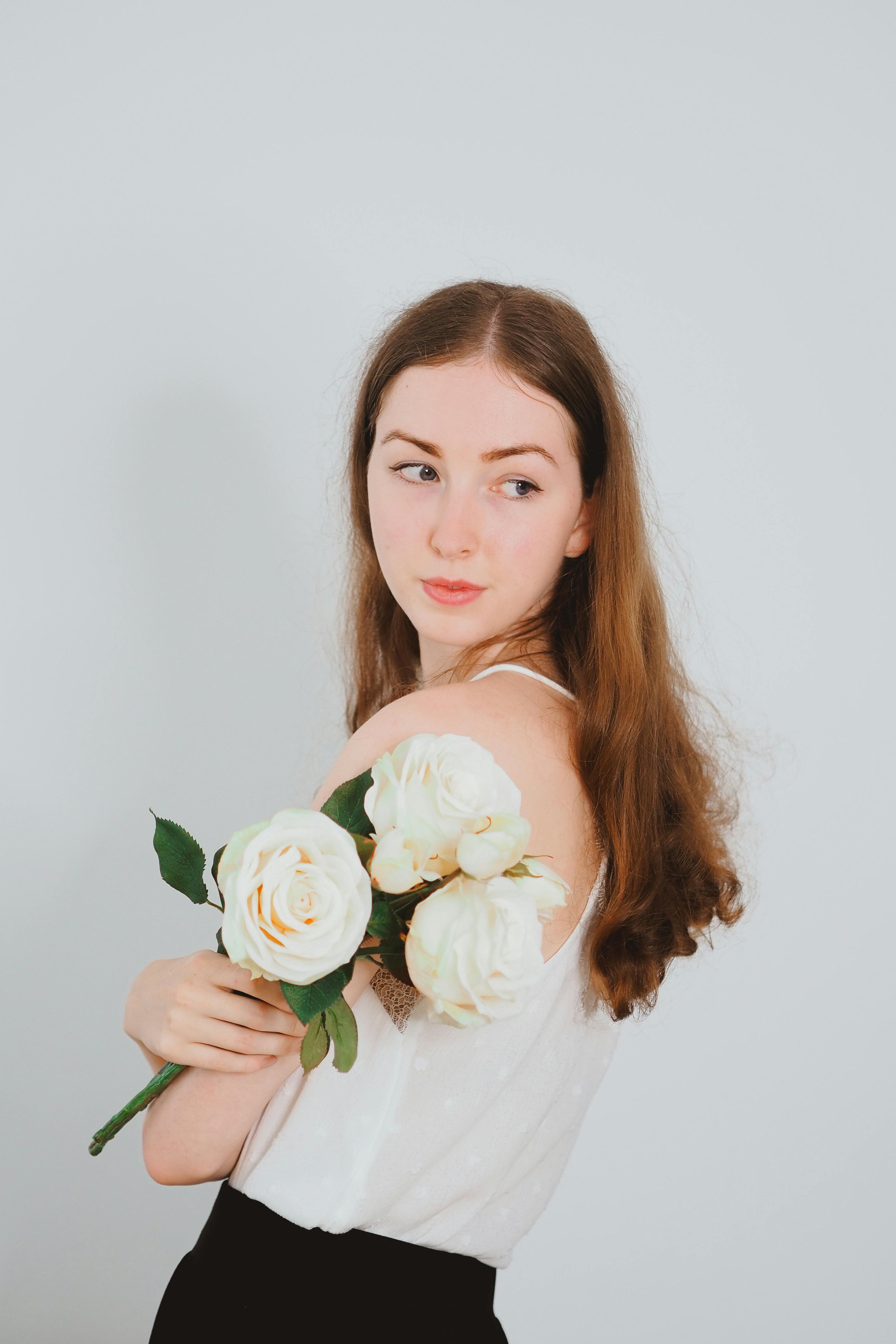 Portrait of Woman with Roses ·