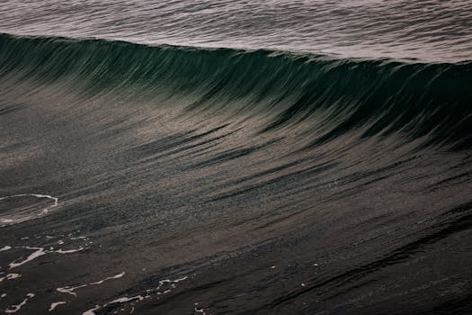 加利福尼亚州阿维拉海滩的强劲海浪景观迷人，展现了大自然的原始之美