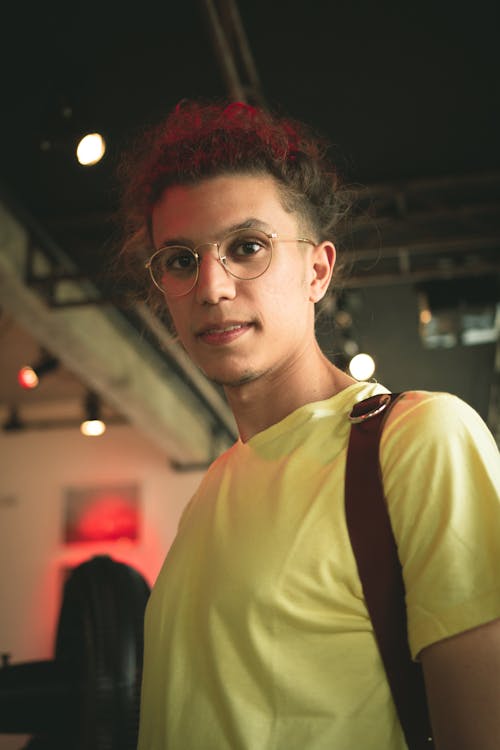 Free Photo Of Man Wearing Yellow Shirt Stock Photo