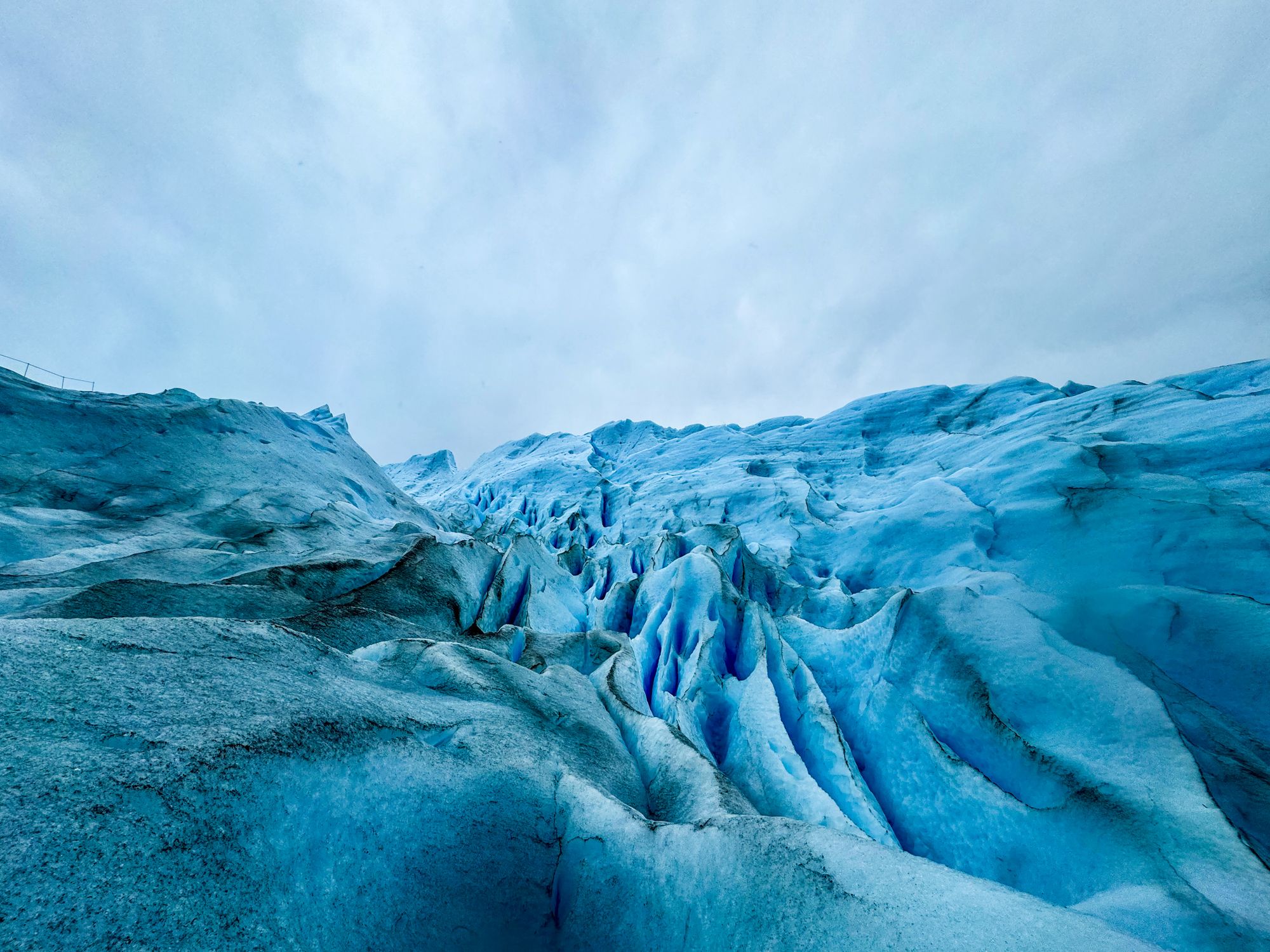 Breathtaking view of the Perito Moreno Glacier in Patagonia, Argentina showing blue ice formations