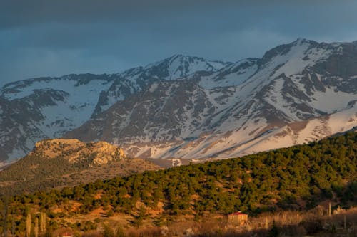冬, 山脈, 日没の無料の写真素材
