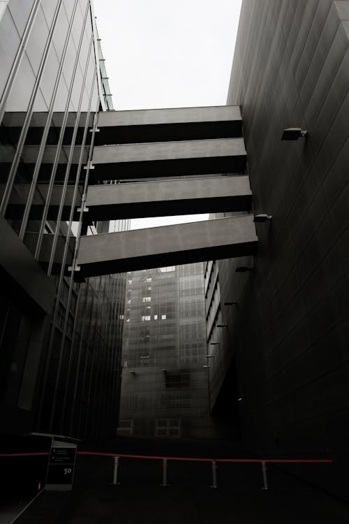 black and white modern buildings