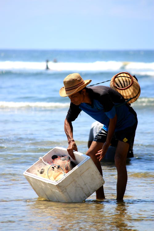 Man Holding Cooler Box