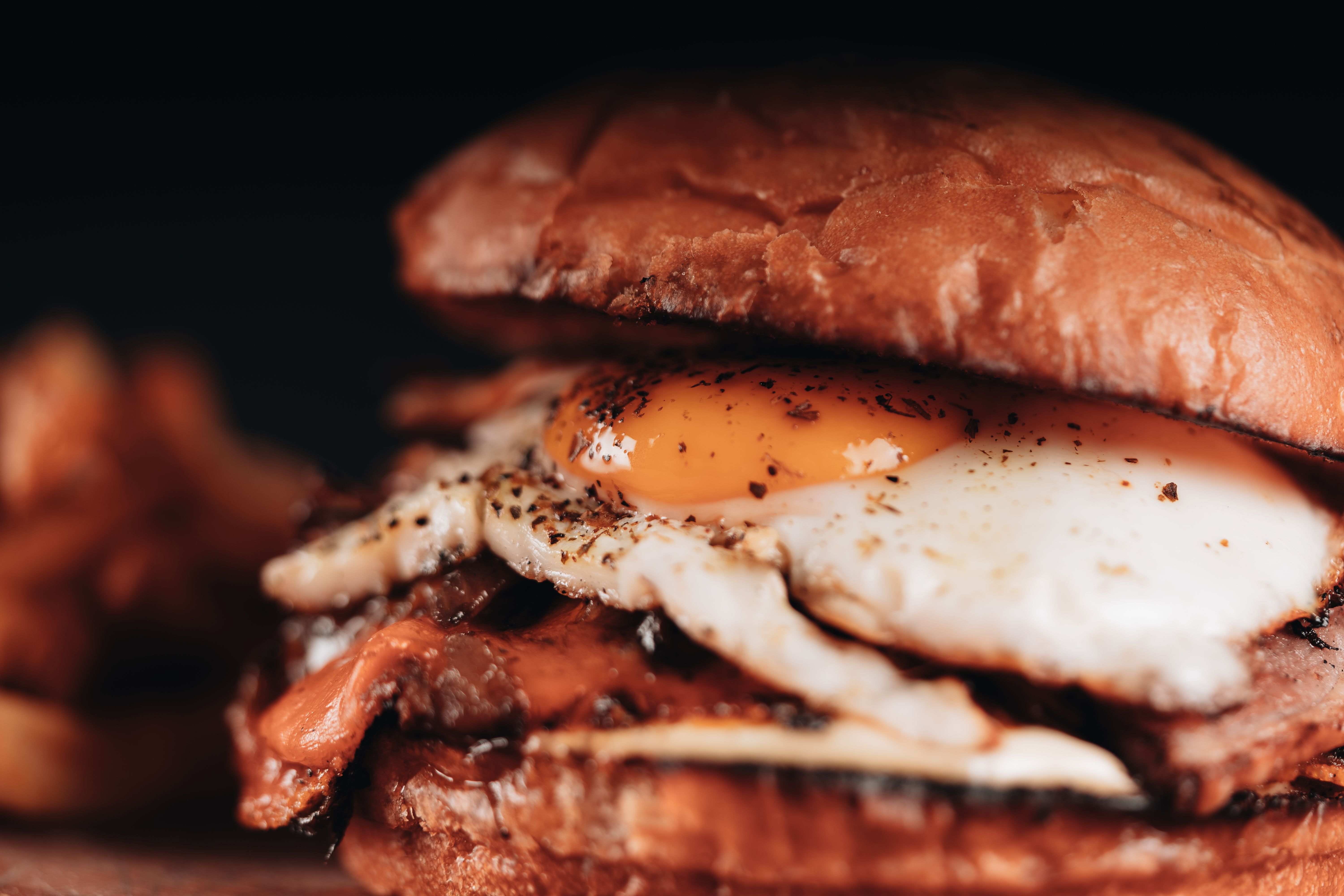 Simple Beef Burgers with Crispy Fried Egg and Sharp Cheddar
