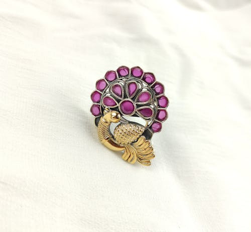 Peacock style Silver Ring