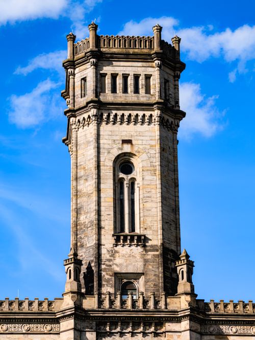 Free Stunning view of Leibniz University Hannover's historic tower under a blue sky. Stock Photo
