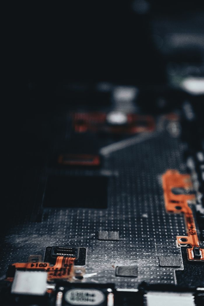 Close-up of an electronic circuit board